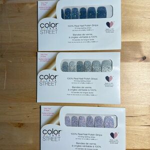 Color Street 100% Nail Polish Strips GLITTER 3 packs Sealed New Year’s Eve Party